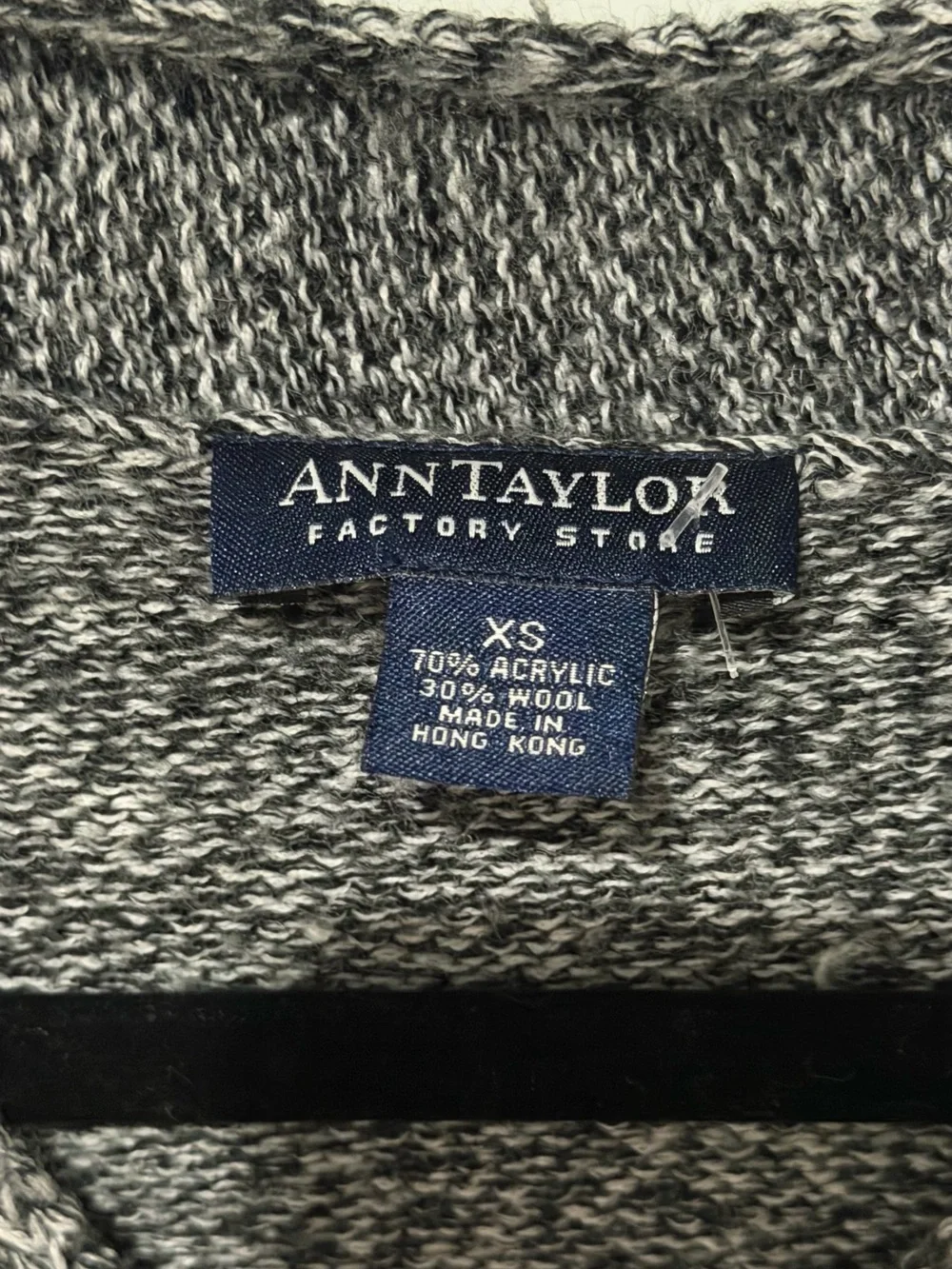 Ann Taylor Factory Gray Marled V-Neck Sweater